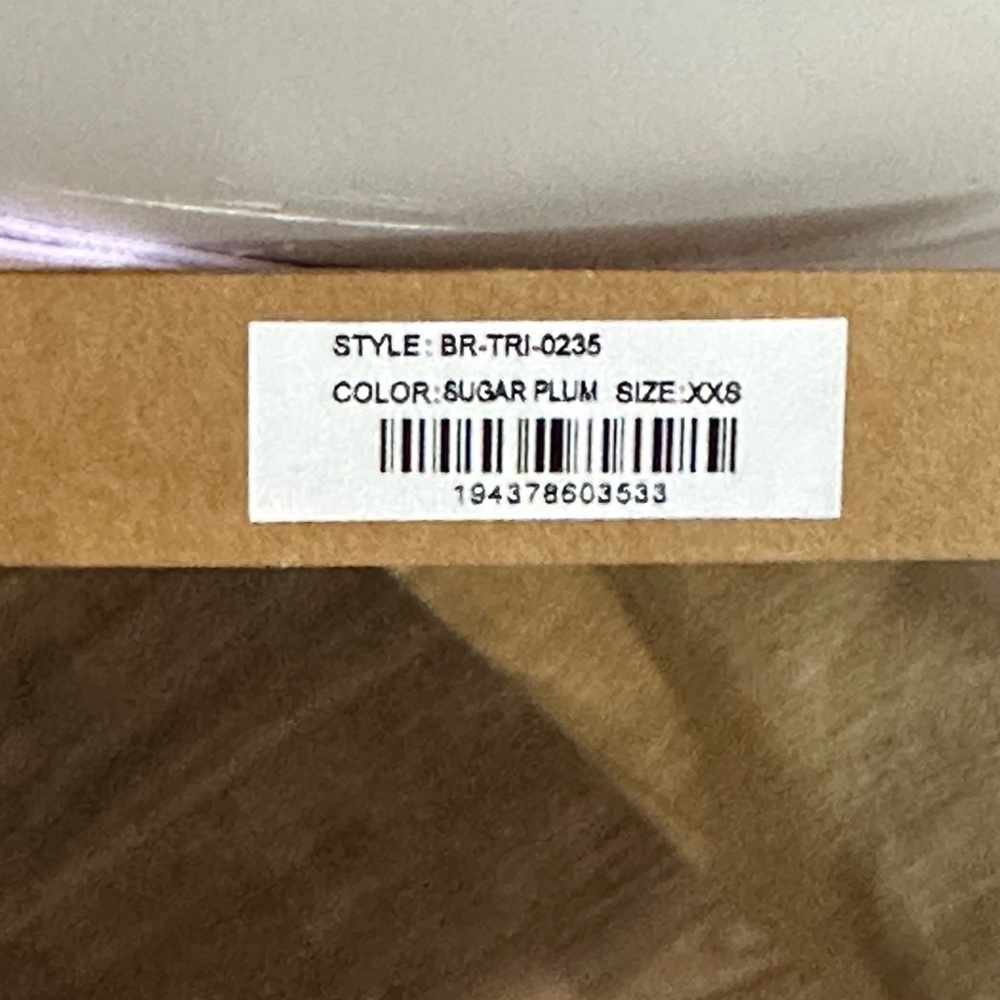 SKIMS 🌺NWT🌺 COTTON TRIANGLE BRA | Color: Sugar Plum Sz: XXS - Picture 3 of 3